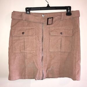 Pink Corduroy Skirt